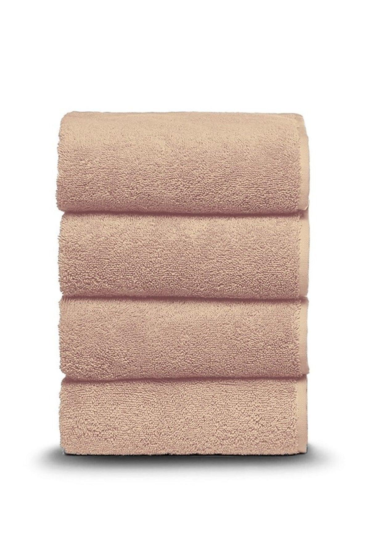 Bath Towel Set Hand Face Towel 4 Pieces Extra Soft Towel Set 50x90 Cm Brown - Swordslife