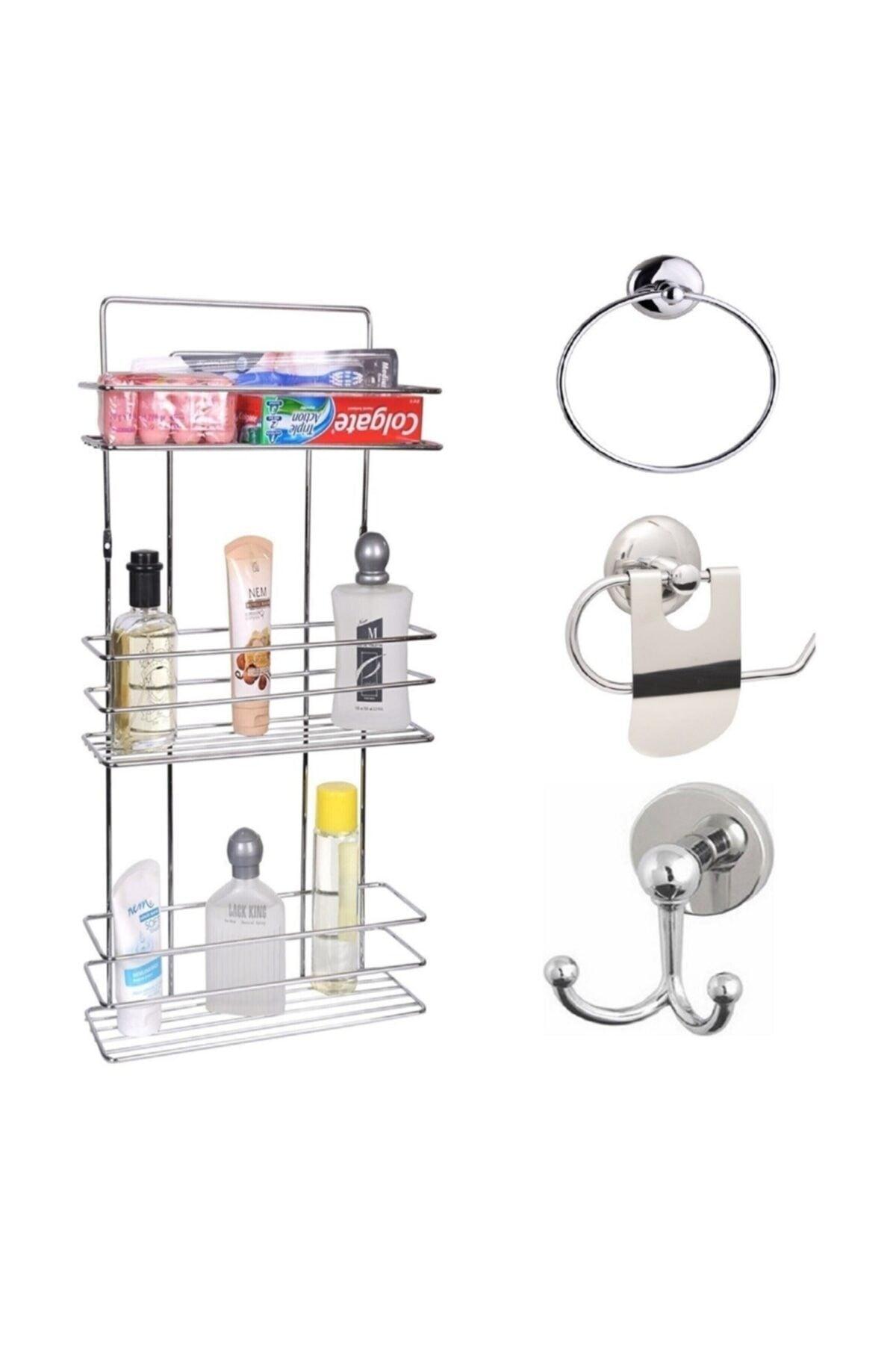 Bathroom Accessory Set 4 Pcs. Chrome