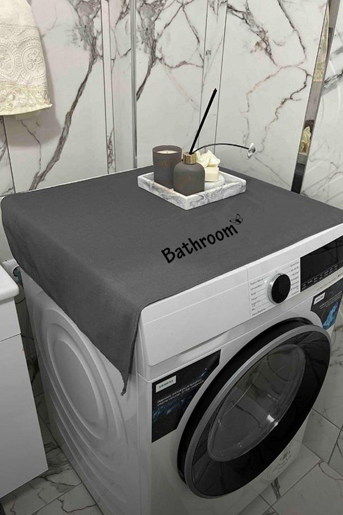 Bathroom Printed Gray Washing Machine Cover
