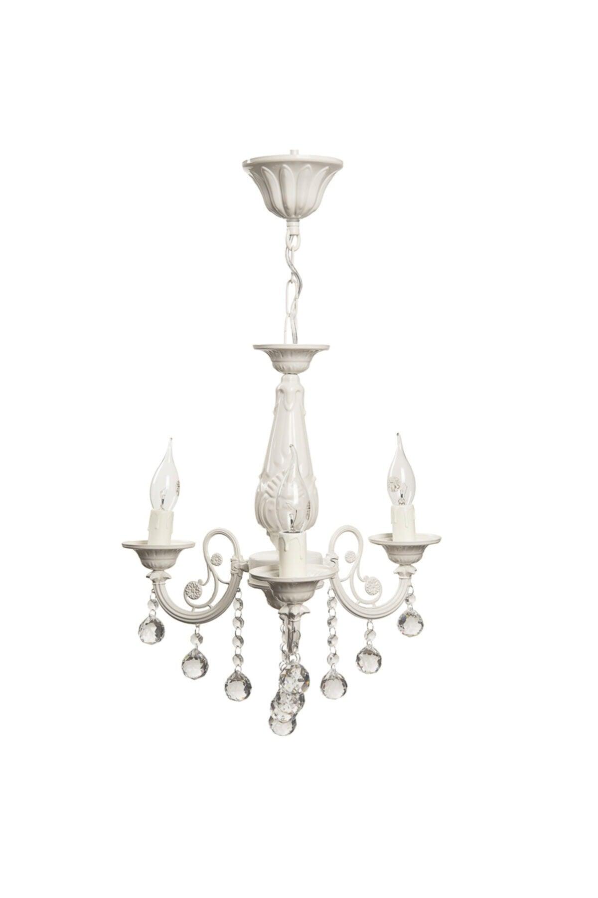 Defne 3 Piece Cast Stone Cream Chandelier - Swordslife