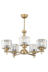 Defne 5 Arm Tumbled Y-10 Stone Chandelier - Swordslife