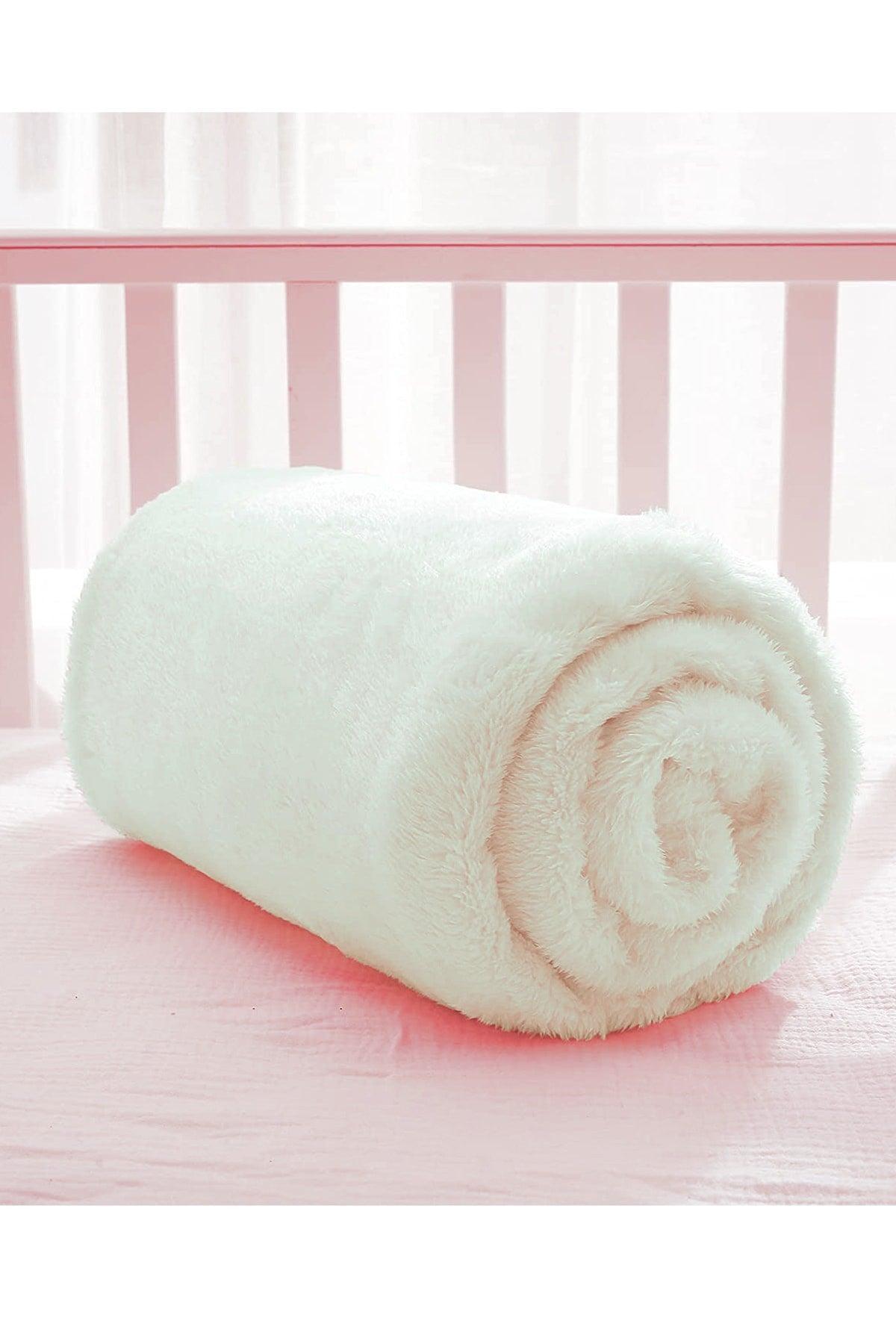 Baby Blanket White Newborn Baby Crib Stroller Swaddle Plush Blanket 100x120 cm - Swordslife