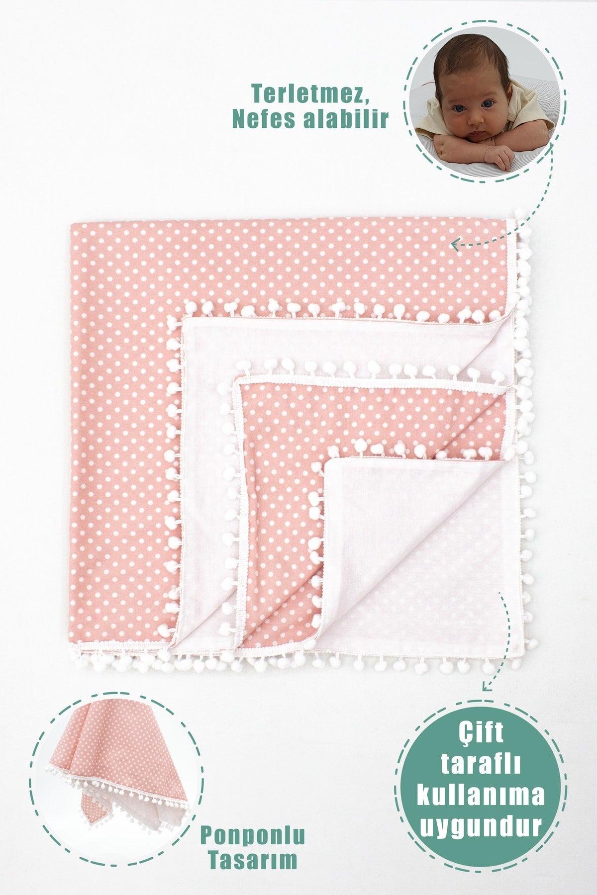 Baby Pique Polka Dot Series, Pompom Edges, Powder Color - Swordslife