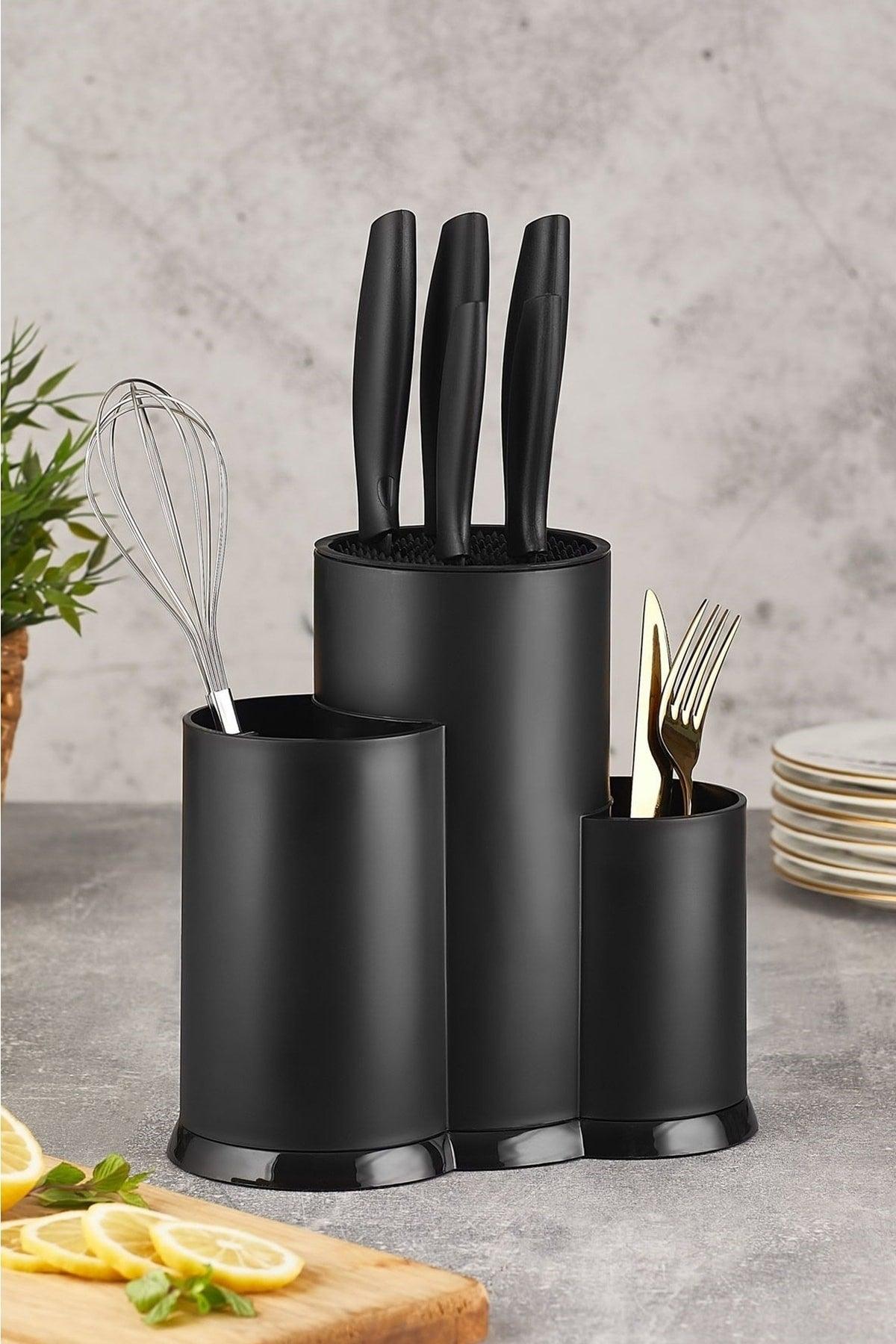 Counter Top Cutlery Organizer Organizer Black - Multipurpose Knife Stand - Swordslife