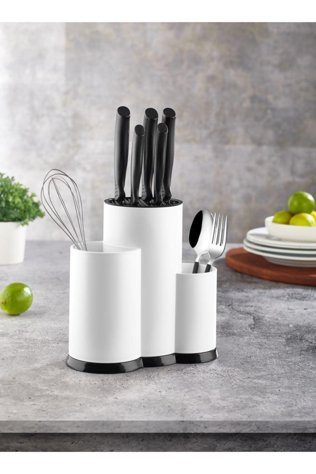 Counter Top Cutlery Organizer Organizer White - Multipurpose Knife Stand - Swordslife