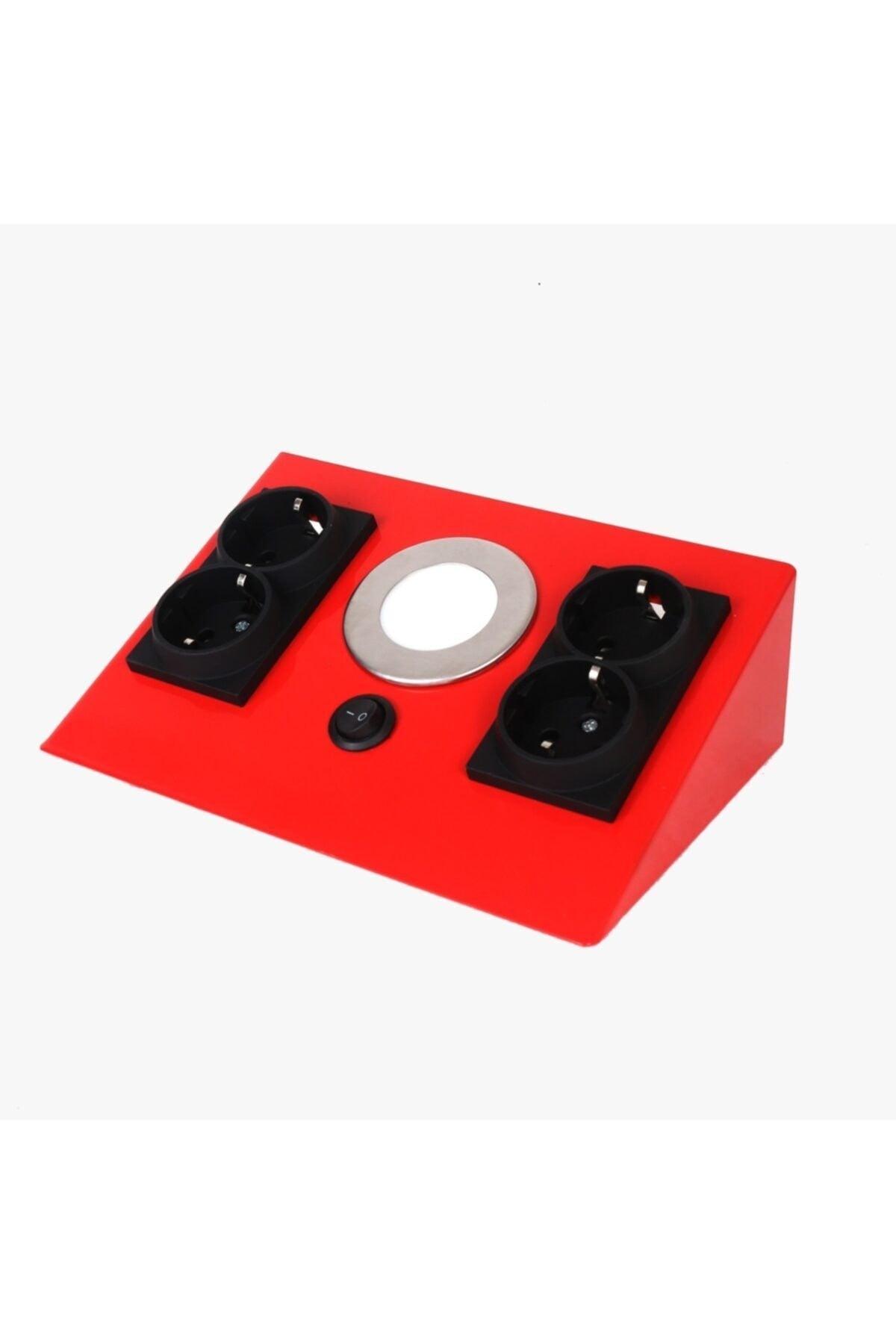 Under Counter Socket Red Body Black 4 Socket