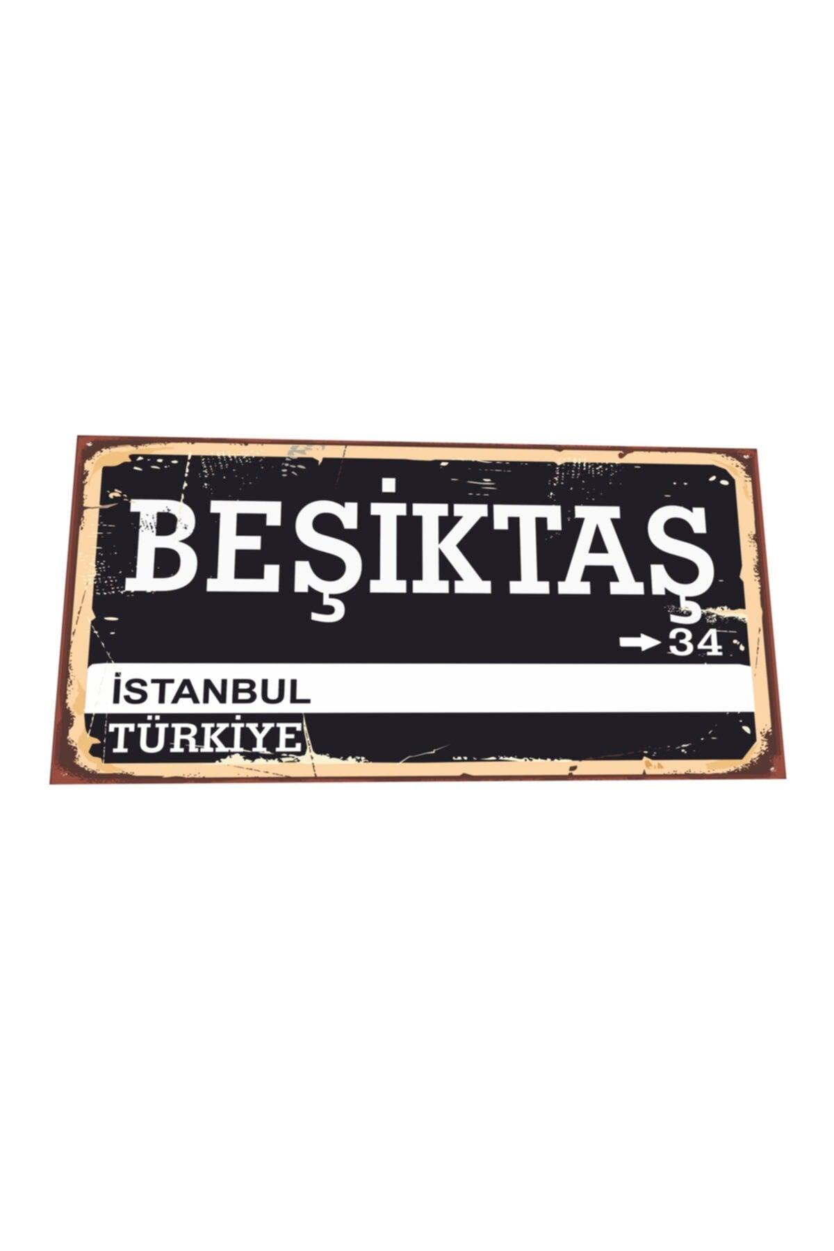 Beşiktaş Istanbul Street Sign Mini Retro Wooden Poster - Swordslife