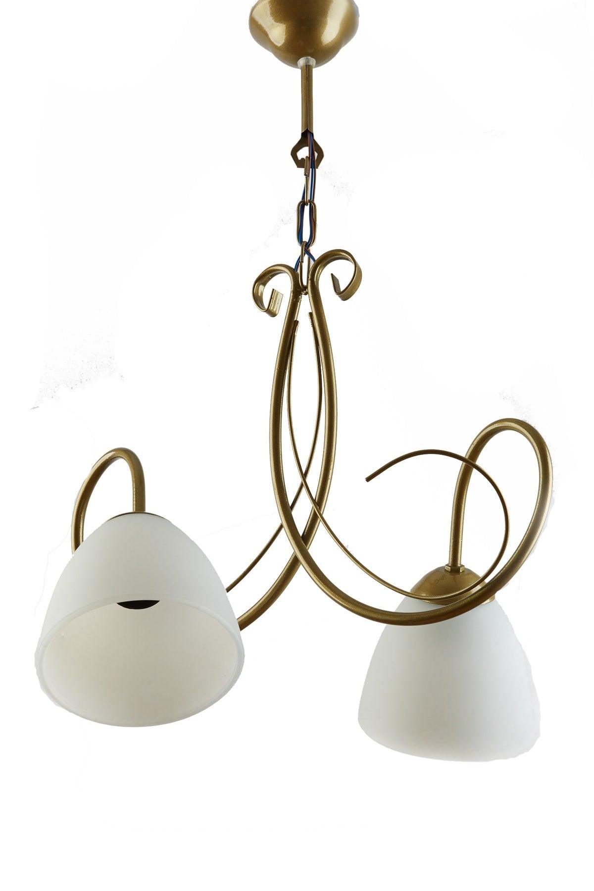 Betül Modern Tumbled Case White Glass Double Chandelier - Swordslife