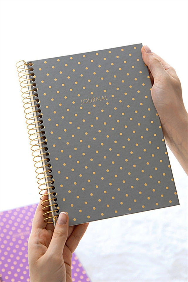 Polka Dot Notebook Flat Sand 17x24 Cm