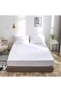 White Cotton Akfil Elastic Bed Sheet 2 Pillowcases ( 8 ) Different Size Options - Swordslife