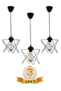 Black 3 Pieces Single Pendant Zigzag Chandelier - Swordslife