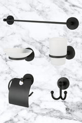 Black 5 Pcs Bathroom Accessory Set - Swordslife