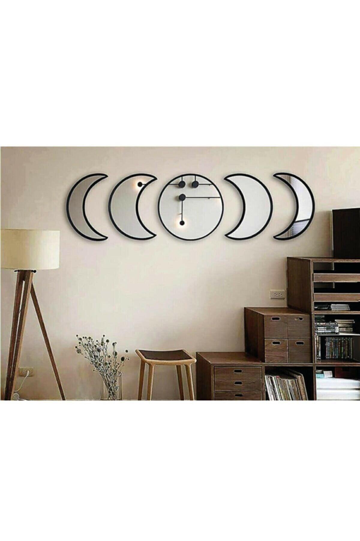 Black 5 Pieces Moon Phase Decoration - Swordslife