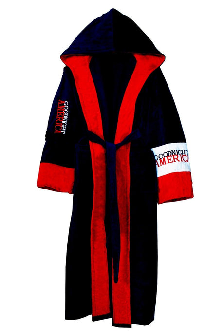 Black Robe Embroidered Hooded Red Collar 100% Cotton - Swordslife