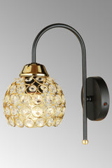 Black Cane Crystal Downward Modern Sconce - Swordslife