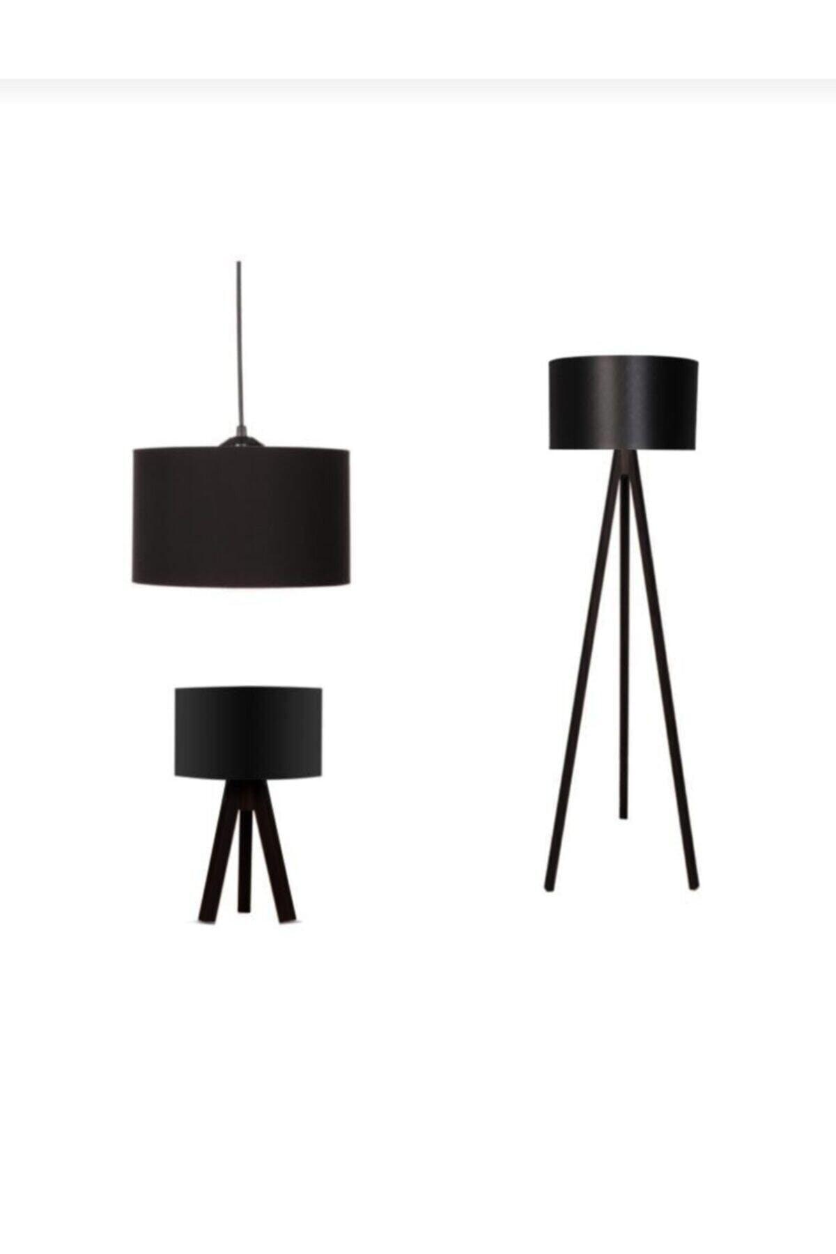 Black Headed Lampshade Pendant Lamp Chandelier And Floor Lamp Black Leg - Swordslife