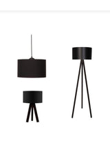 Black Headed Lampshade Pendant Lamp Chandelier And Floor Lamp Black Leg - Swordslife