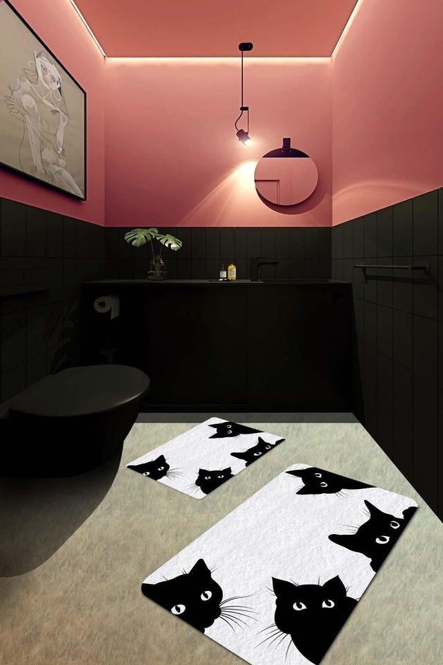 Black Cat Bath Mat - Swordslife