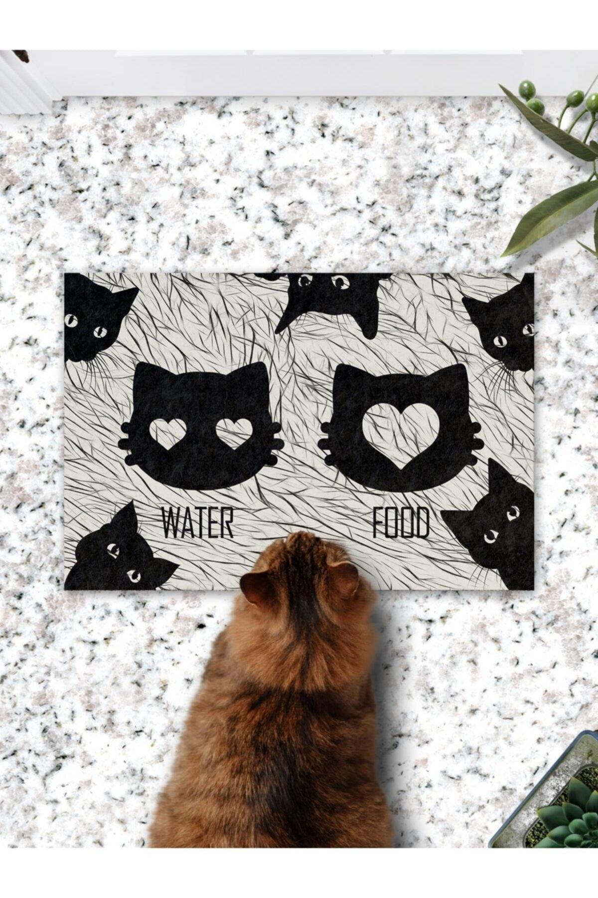 Black Cats Cat Dog Food Training Mat And