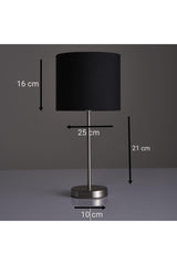 Black Fabric Chrome Plated Medium Size Lampshade - Swordslife