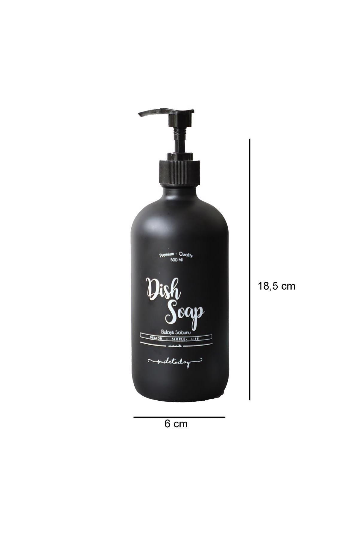 Black Glass Dish Soap Bottle - 500 Ml (dish Wash) - Swordslife