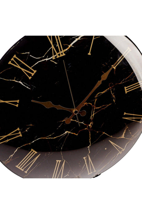 Black Marble Bombe Glass Wall Clock - Swordslife