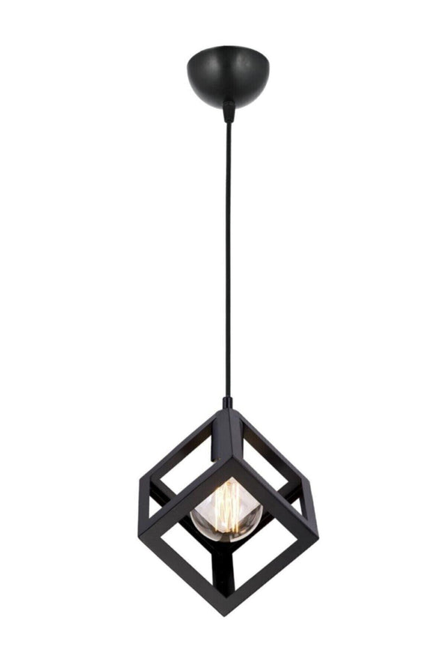 Black Modern Design Cube Single Pendant Chandelier - Swordslife