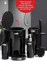 Black Round 5 Pcs Bathroom Set