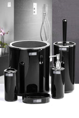 Black Round Chrome 5 Pcs Bathroom Set - Swordslife