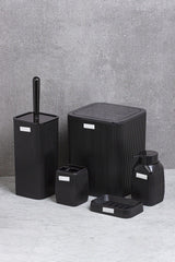 Black Striped Bathroom Set 5 Pcs - Swordslife