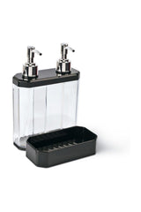 Black Twin Double Soap Dispenser And Sponge Holder 800 ml Up550 - Swordslife