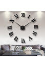 Black Wooden 3d Roman Numeral Wall Clock Black - Swordslife