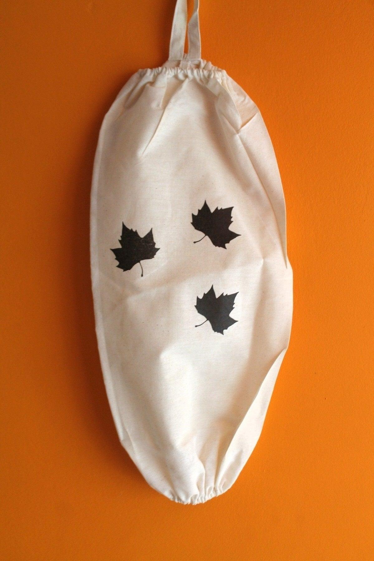 Leaf Printed Double Elastic Natural Linen