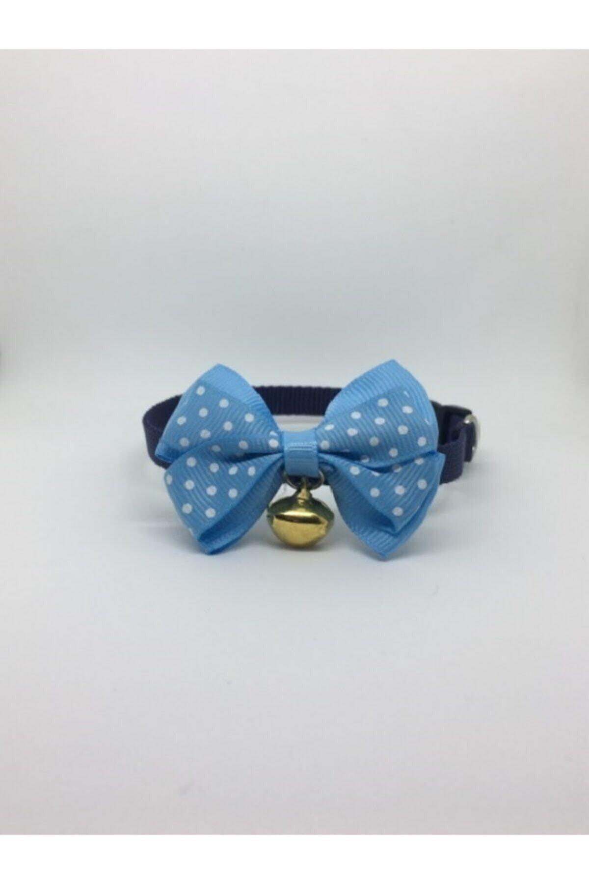 Blue Polka Dot Bow Tie Cat Collar No:75