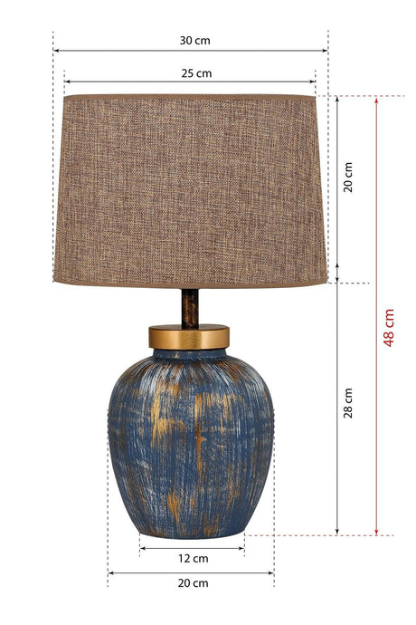 Bleu Ceramic Lampshade Blue Brown Srmk-53 - Swordslife