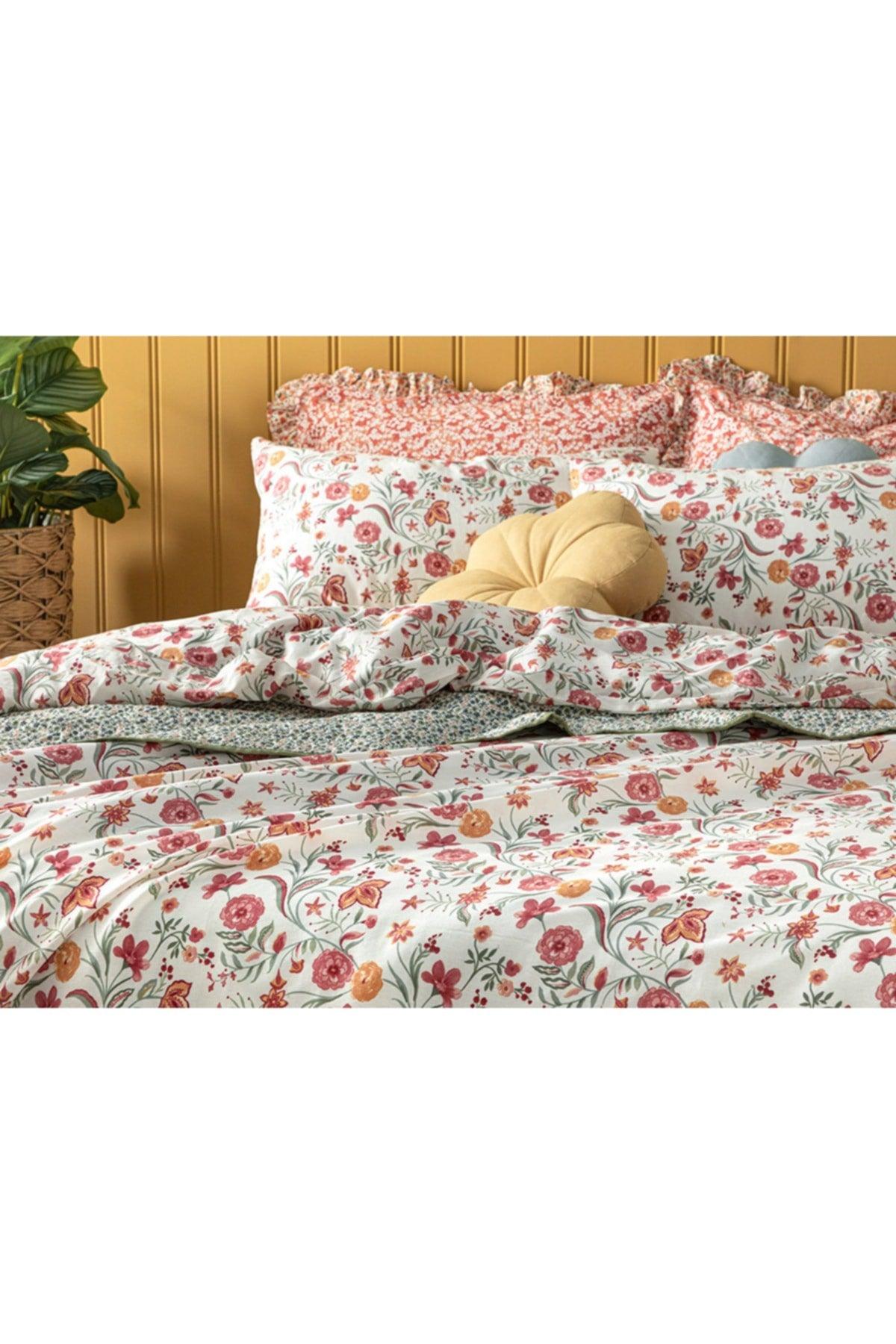 Blissful Garden Cotton Double Duvet Cover Set 200x220 Cm Pink - Swordslife