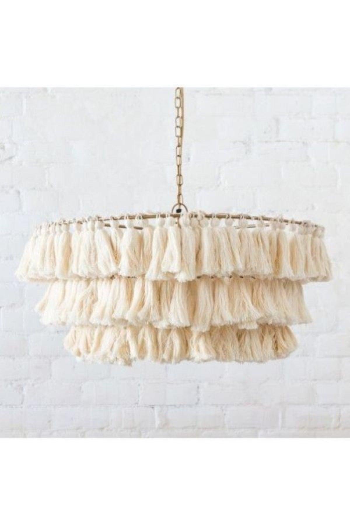 Bohemian Macrame Tasseled 3 Tier Chandelier - Swordslife