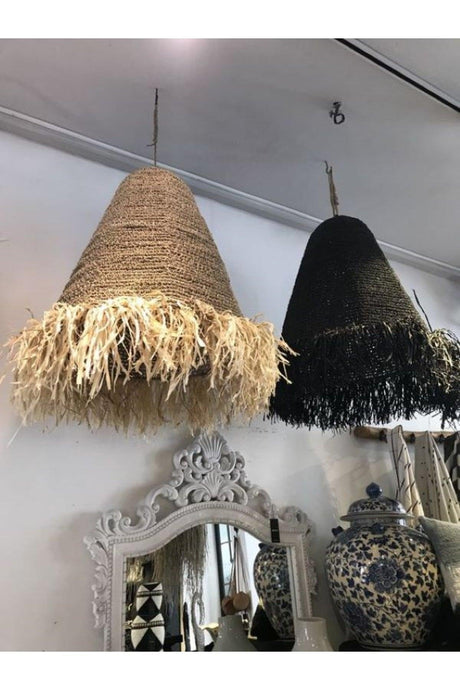 Bohemian Weave Raffia Fringed Chandelier - Swordslife