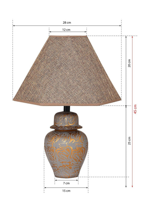 Boite Ceramic Lampshade Gray Gold Srmk-53 - Swordslife