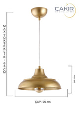 Bow Rolling Gold Single Pendant Lamp Chandelier - Çakır