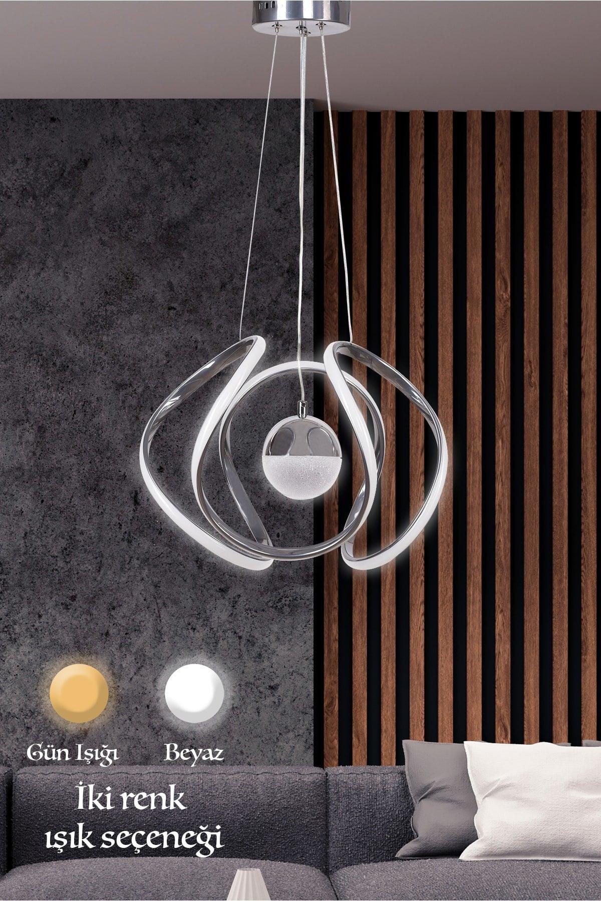 Bretzel Led Chandelier Silver - Swordslife