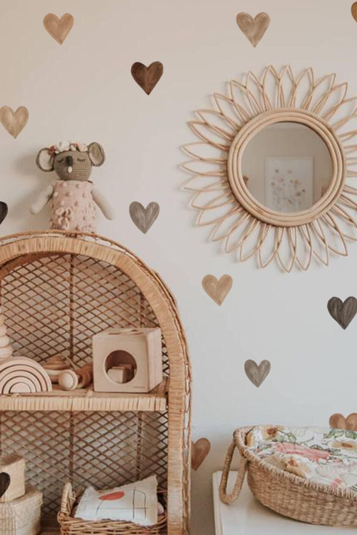 Brown Hearts Wall Sticker - Swordslife