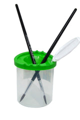 Brush Washing Water Container 2 Section Brushes Separate