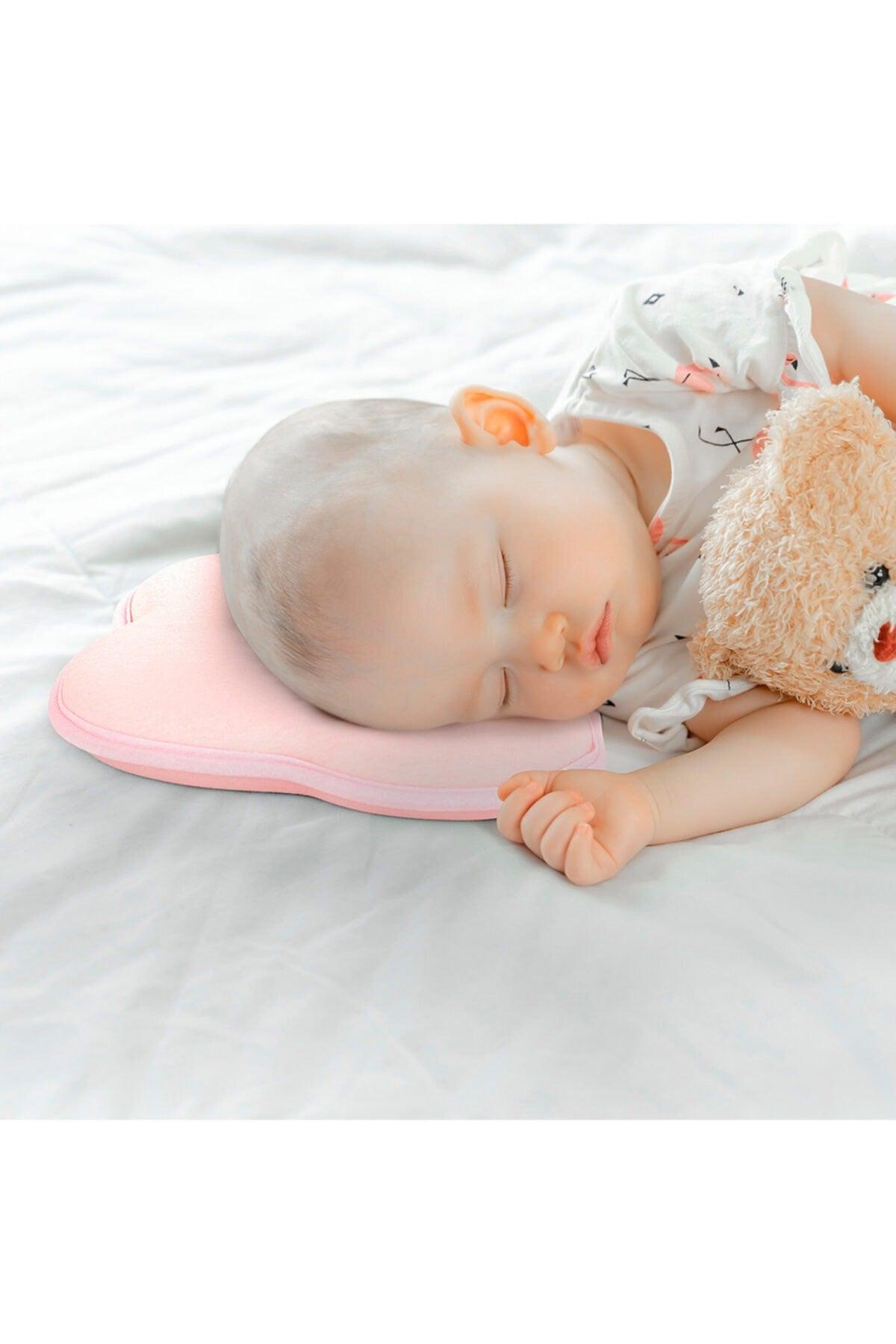 Cloud Shaped Orthopedic Newborn Flat Head Pillow Head Shaping Pillow - Pink - Swordslife