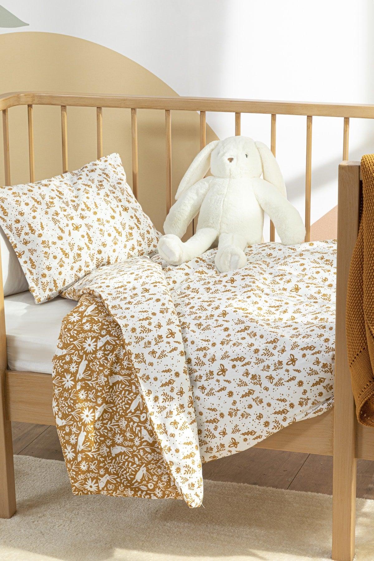 Bunny Cotton Baby Duvet Cover Set 100x150 Cm White - Swordslife