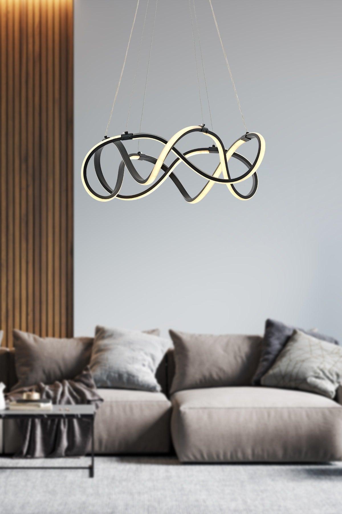 Burgaz Double Pendant Lamp Led Chandelier Anthracite Painted - Swordslife