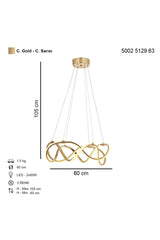 Burgaz Double Pendant Lamp Led Chandelier Gold Painted - Swordslife