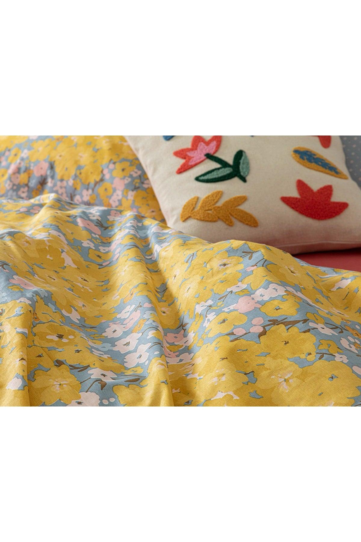 Buttercup Cotton Double Duvet Cover Set 200x220 Cm Yellow - Swordslife