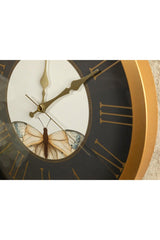 Butterfly Valley Wall Clock 30 Cm Brown - Swordslife