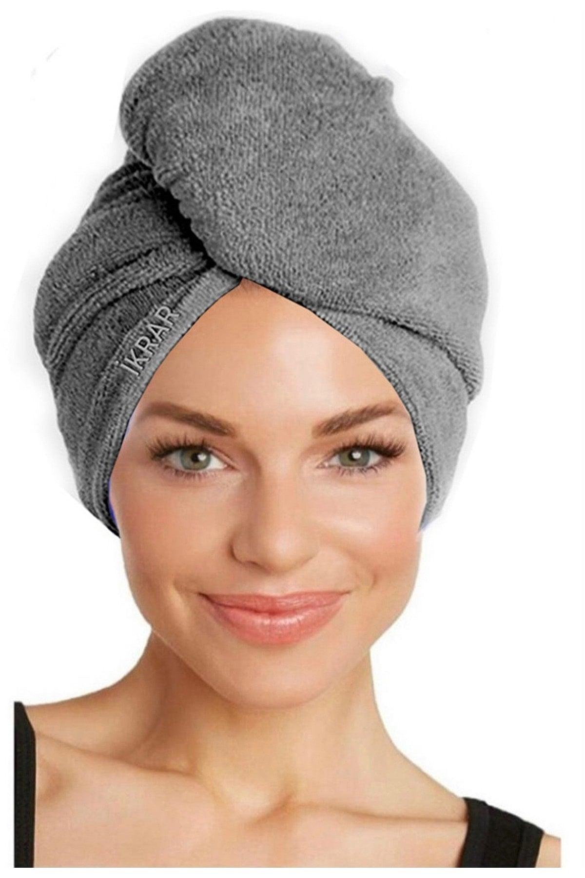 Buttoned Cotton Hair Towel Hair Cap Microfiber - Swordslife